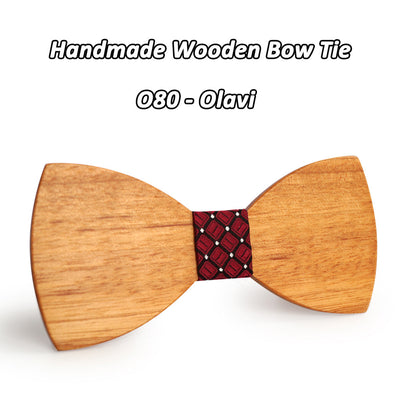 White Cheery Wooden Bow Tie O71-O82