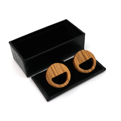 Zebra Wood Earring - Smile face