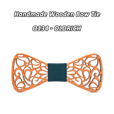 Wooden Bow Tie Set Cherry with Laser Out Out