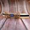 Wooden Bow Tie Set Cherry with Laser Out Out