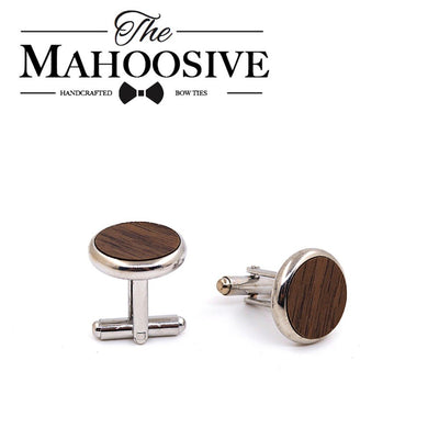 Wooden Cufflinks Wedding Groom with Gift box BLACK WALNUT