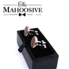 Wooden Cufflinks Wedding Groom with Gift box BLACK WALNUT