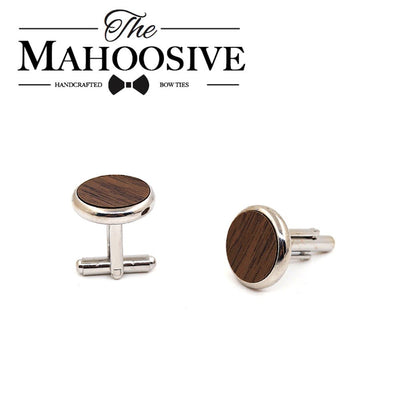 Wooden Cufflinks Wedding Groom with Gift box BLACK WALNUT