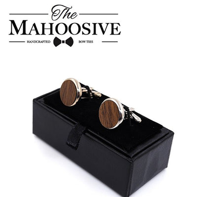 Wooden Cufflinks Wedding Groom with Gift box BLACK WALNUT