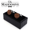 Wooden Cufflinks Black Walnut Wedding Groom with Gift box