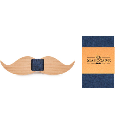 Wood Beard Mustache Bow Tie Design