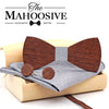 Wooden bow tie With Pocket Square